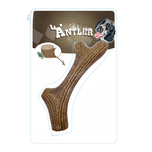 GiGwi Premium Wood-Plastic Deer Dog Toy for Puppies, Small, Medium, and Large Dogs, Ball Grinding Chew Toy for Pets