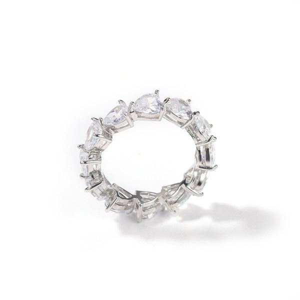 fashionable ring with stone with zircon hip-hop style