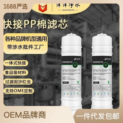 快接PP棉滤芯韩式一体净水器通用快插滤芯 10寸大T聚丙烯厂家批发|ms