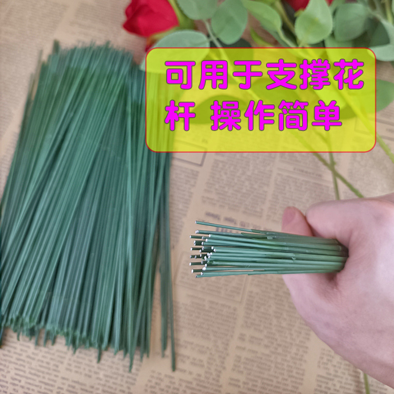 Flores de hierro lazo de alambre flor DIY hecho a mano jardinería flor camino arreglo de flores varilla de flor fija Dispositivo de papel envuelto fino material de alambre de hierro