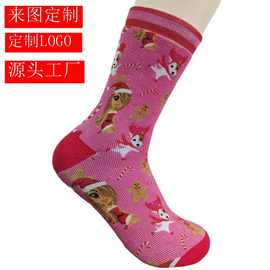亚马逊热卖款日系新款男女中筒袜圣诞袜欧美潮袜