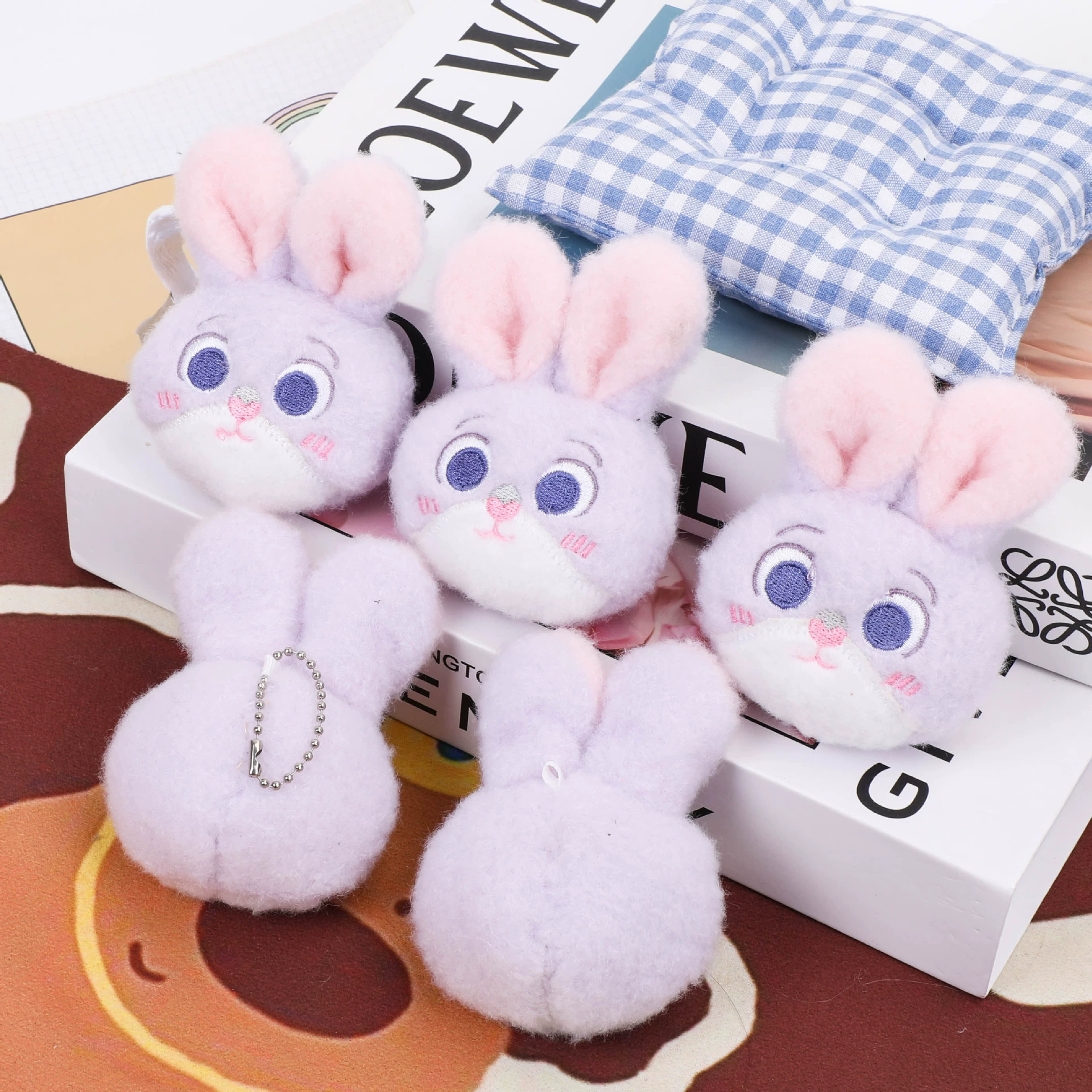 Cartoon rabbit, plush universal doll, keychain, pendant, backpack, pack, decorations, accessory, wholesale