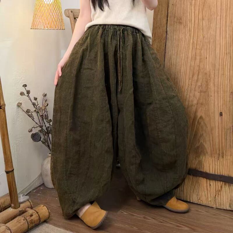 2026 Summer New Versatile Vintage Washed Linen Patchwork 28-Piece Oversized Pumpkin Pants 2026 Summer New Versatile Vintage Washed Linen Patchwork 28-Piece Oversized Pumpkin Pants