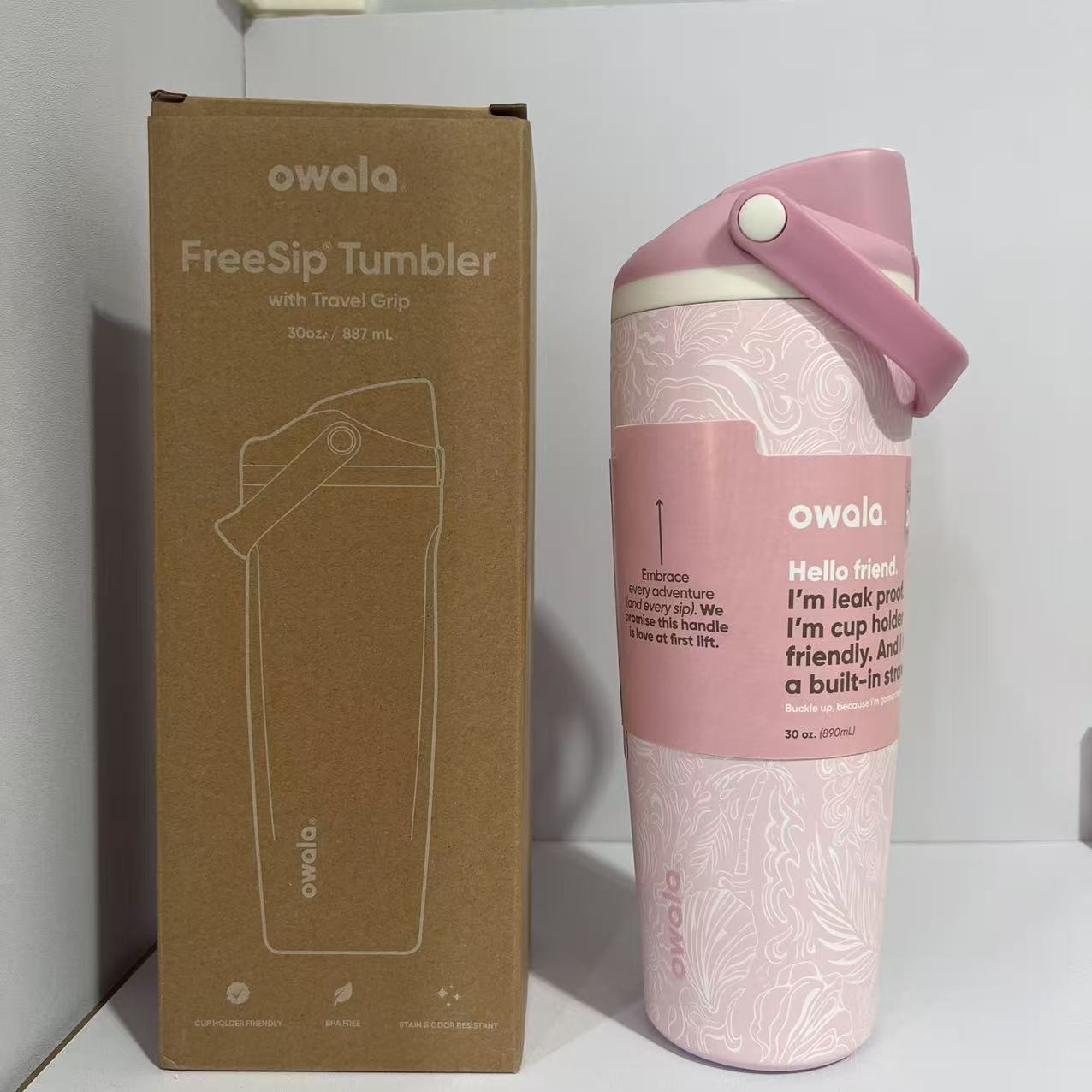 Nuevo termo Owala de Amazon, taza de agua de acero inoxidable 304 de gran capacidad, taza de agua deportiva al vacío para exteriores