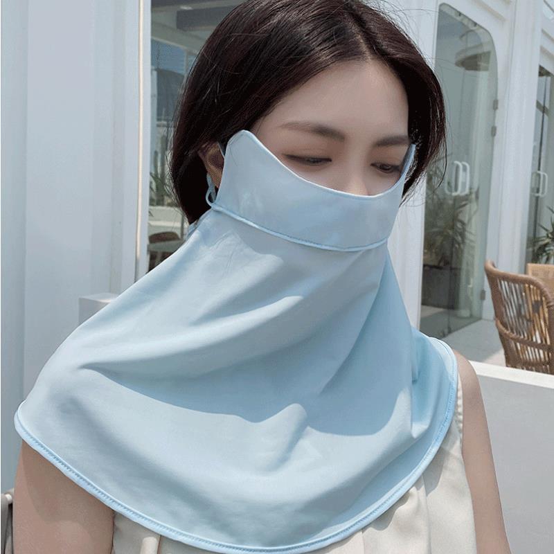 Mascarilla para el cuello para mujer, protector solar exterior de seda, protección para los ojos, parasol, protección UV para las partes del contorno de los ojos, protección UV para conducir, protección UV para ciclismo, seda de hielo.