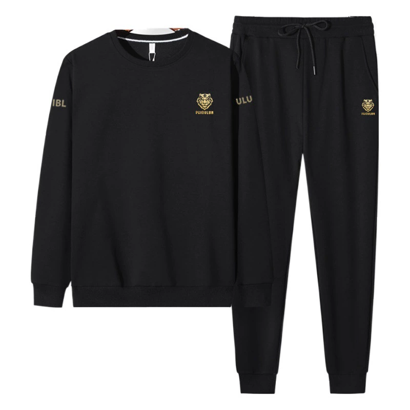 Мужской повседневный спортивный костюм 2025: новая коллекция весна-осень, простой и модный, трендовый брендовый комплект из свитшота и спортивных брюк (двойка)