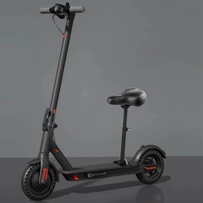 Qatlanan elektrik skuterlər – Commuting - 36v-black-with-seat-puncture-proof-tires-app-lock-8ah-battery-30-35-miles-range