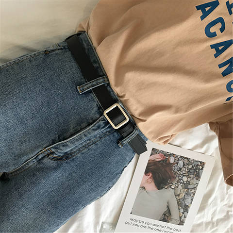 Γυναικεία Πρακτική Διακοσμητική Τζιν New Belt Μαύρο Λεπτό Μοντέρνο Ρετρό Φοιτητική Ζώνη Γυναικεία Μόδα_voghion.com