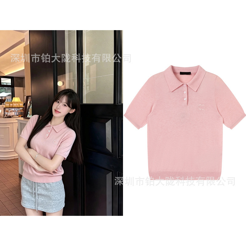 Direct supply from Nanyou: G-brand embroidered polo double-G letter knit shirt, unisex casual short-sleeve, cross-border trendy Direct supply from Nanyou: G-brand embroidered polo double-G letter knit shirt, unisex casual short-sleeve, cross-border trendy