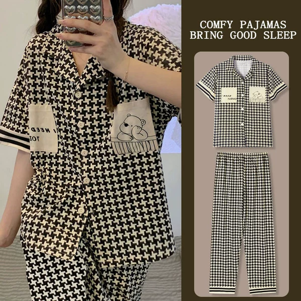 S short -length thousands of bird grid shirts