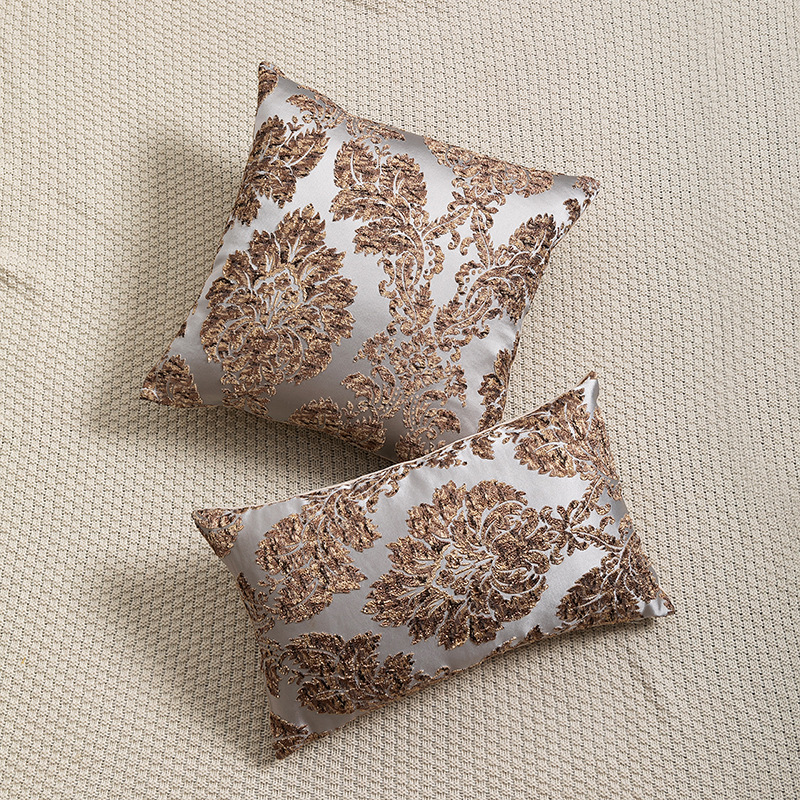 Luxus-Klassiker im europäischen Stil mit großem Muster, Jacquard-Handarbeit, Sofakissenbezug, Heimdekoration, Modellzimmer, Kissenbezug_voghion.com