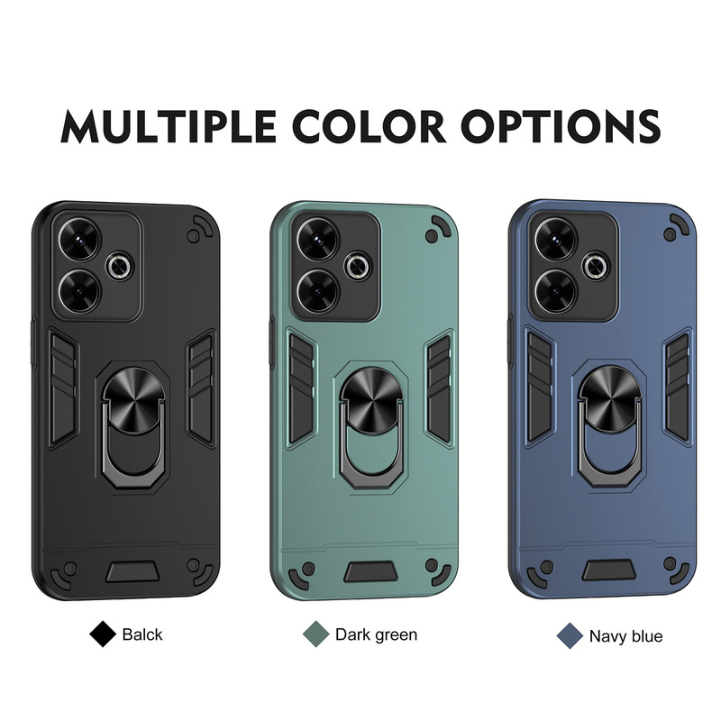 Cross-Border Applicable Redmi Note14 Bracket 360 Warriors Mobile Phone Case Pocox7Pro Anti-Fall Rm 15C Protective Cover