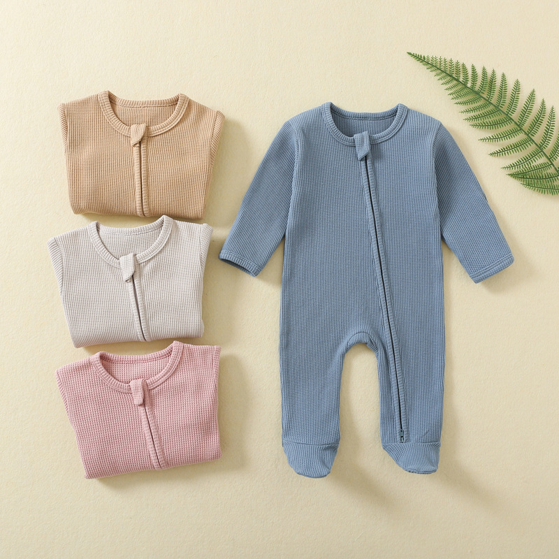 Baby Jumpsuit autumn and winter baby romper long-sleeved zipper romper newborn clothes sheath baby pajamas