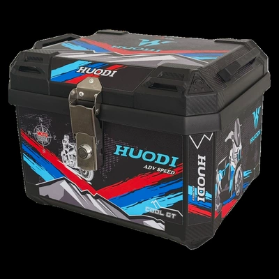 Suitable for Motorcycle Trunk No. 9 Mavericks, Yadi Emma Universal Large-Capacity Waterproof Electric Vehicle Trunk (Electric car tail box) - huodi-blue-45l-capacity-includes-lining-bottom-plate
