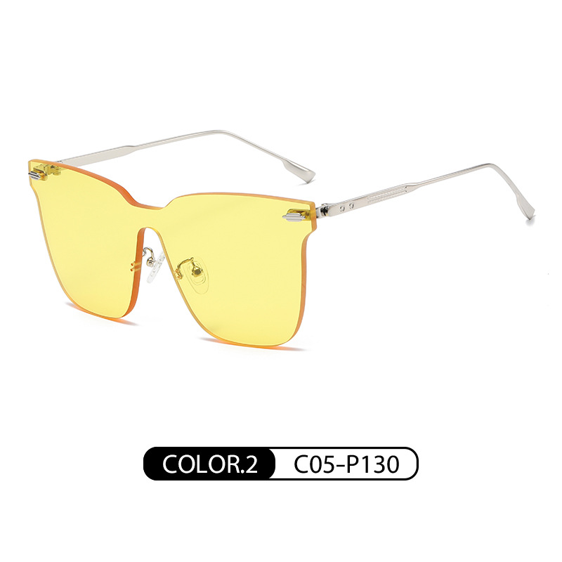 Nuevas gafas de sol de moda europea y americana de las mujeres gafas de sol JS8523 lente de una sola pieza sin marco gafas de sol a prueba de rayos UV hombres