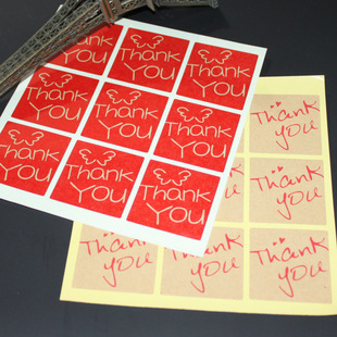 4X4cm�����n��THANK YOU �ɐ۶Y�����c�� ţƤɫ ����N 9ö��