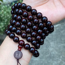 正宗印度小叶紫檀1.0*108颗檀香紫檀高油密老料手链工厂直销实体