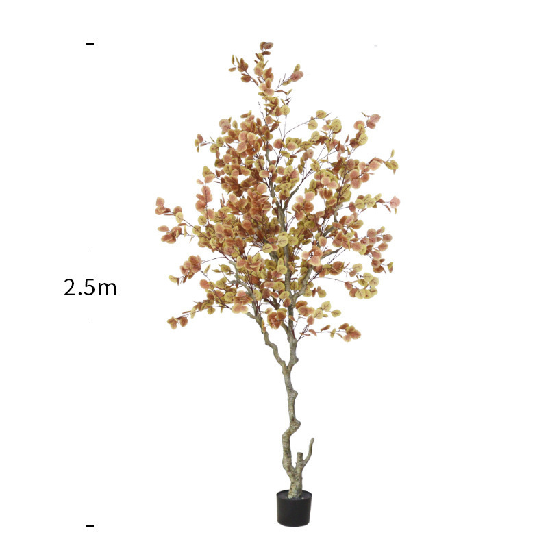 模擬緑の植物ユーカリ鉢植え家庭用床置き装飾品人工植物マネーリーフ盆栽装飾造花|undefined