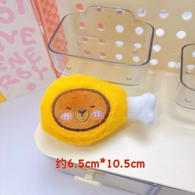 卡通玩偶面包甜品仿真食物挂件吱吱叫卡皮巴拉公仔钥匙扣伴手礼|undefined