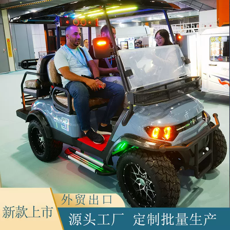 外贸出口新款电动四轮高尔夫球车景区旅游厂区物业酒店观光摆渡车