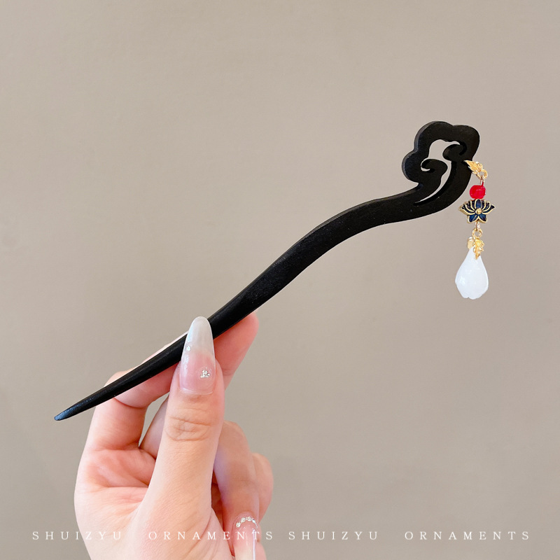 Nueva horquilla china, estilo antiguo femenino, cheongsam, accesorios para el cabello, horquilla de madera en la parte posterior de la cabeza, tocado de horquilla de todo fósforo con sentido avanzado