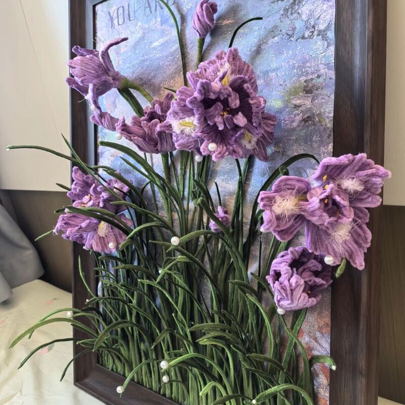 Twisting Stick Decorative Painting Photo Frame Bouquet DIY Material Handmade Iris Birthday Gift Teacher Best Friend