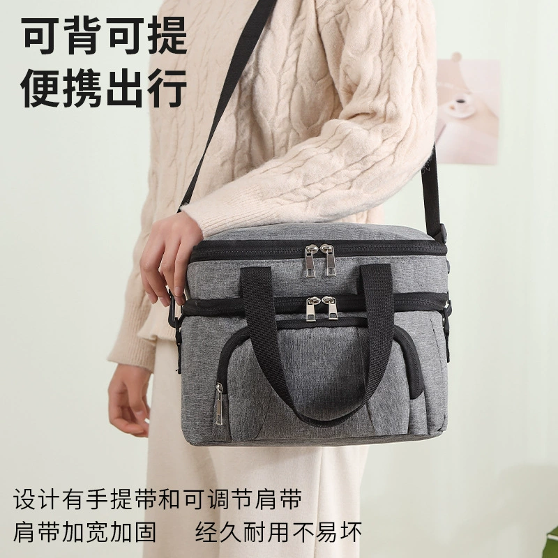 Picnic bag, handheld organizer bag, waterproof double-layer thermos