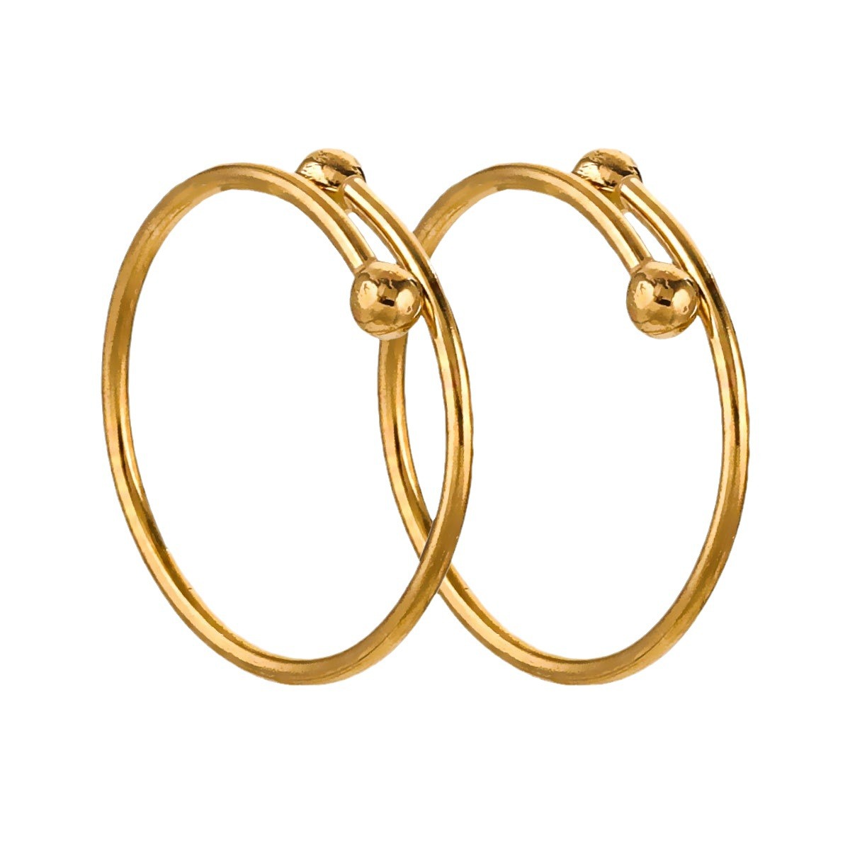 Acero inoxidable chapado 18k oro doble cuentas de oro anillo de abertura cruzada inswind simple anillo de moda DIY simple