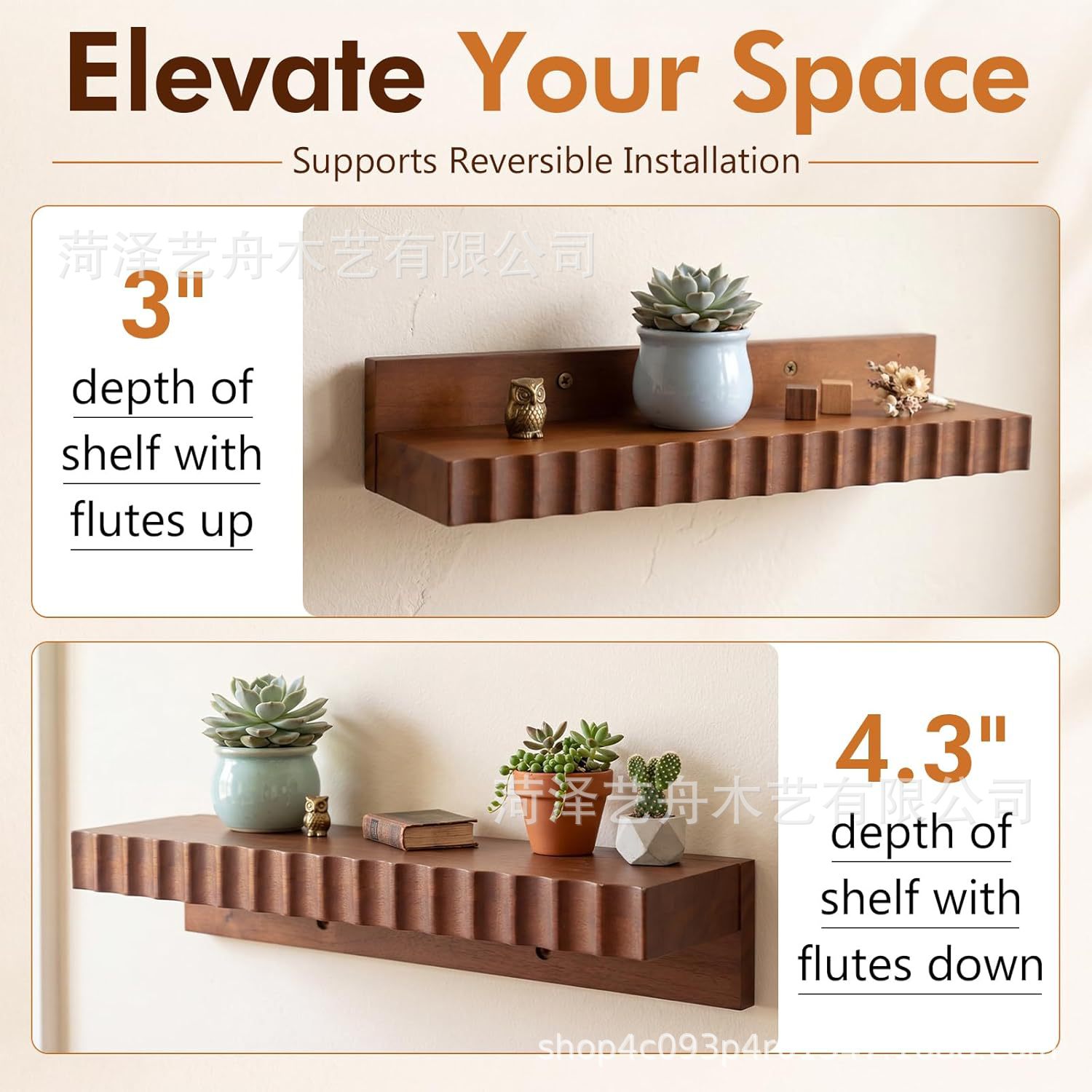 Cross-border Wooden Wall-mounted Storage Rack, Hanging Wooden...