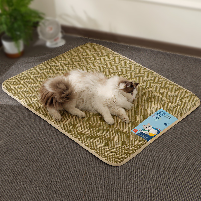 Alfombrilla de verano para mascotas, alfombrilla de hielo para perros, suministros para mascotas, alfombrilla de ratán de gran tamaño para gatos y perros, alfombrilla de enfriamiento para perros transpirable al por mayor