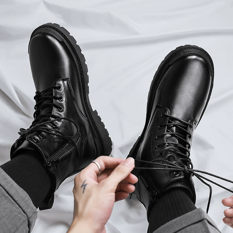 Martens, высокие челси в английском стиле, мужские ботинки, флисовые туфли под кожаную обувь, тренд сезона, британский стиль