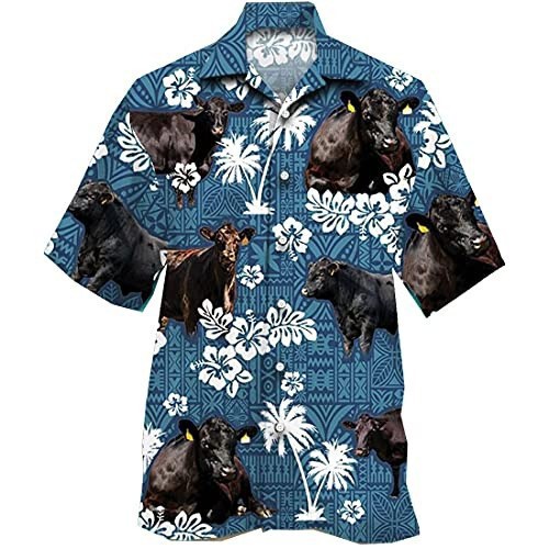 Seasonal New Print Shirt for Men, Casual Short-Sleeve Top with 3D Print, Versatile and Trendy
