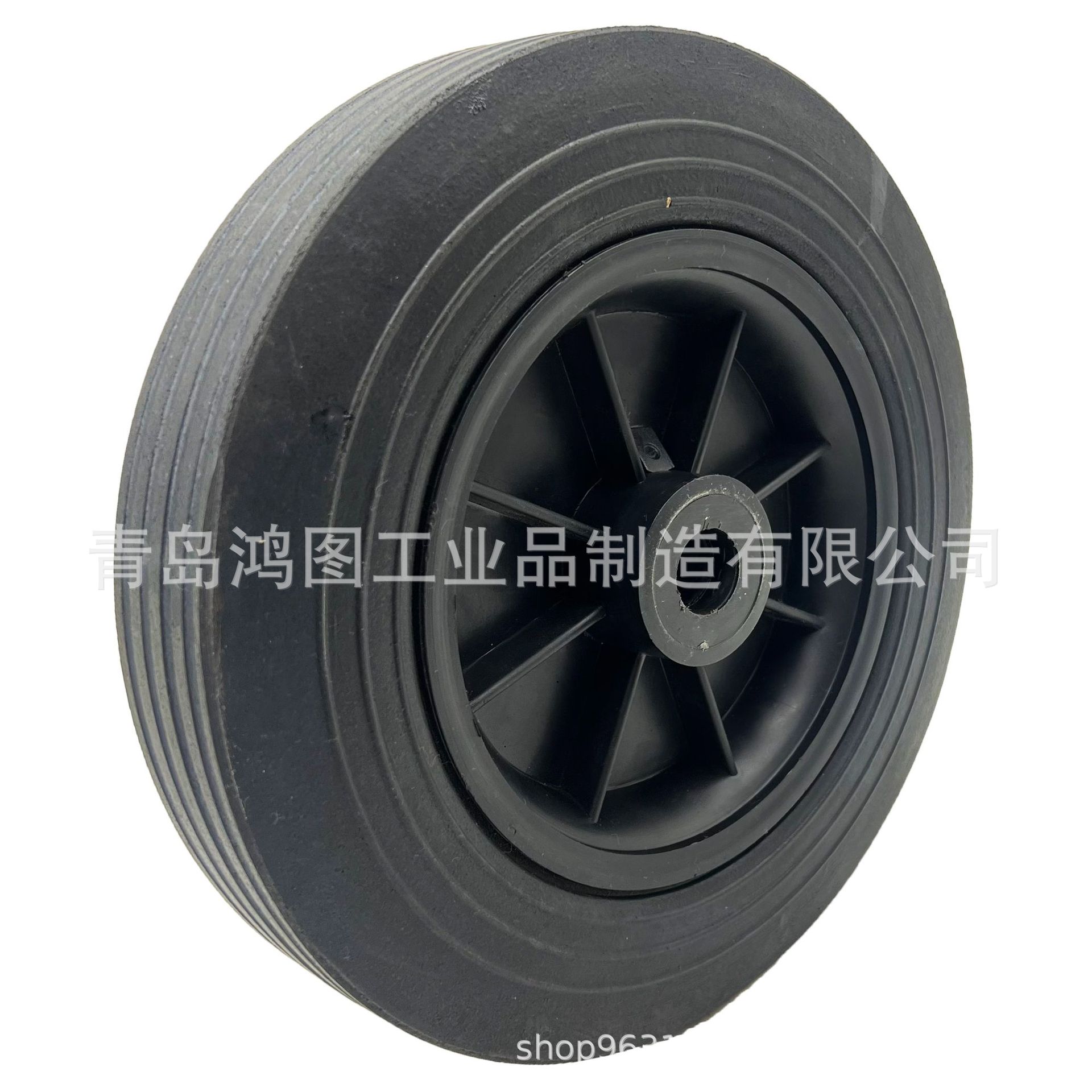 10x2胶粉轮10寸橡胶实心轮胎滚针轴承发电机清洗机空压机设备脚轮