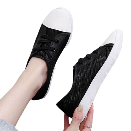 Women's Breathable Mesh Sneakers, Flat Casual Shoes, Versatile Student Fashion Shoes, White Nurse Flat Shoes