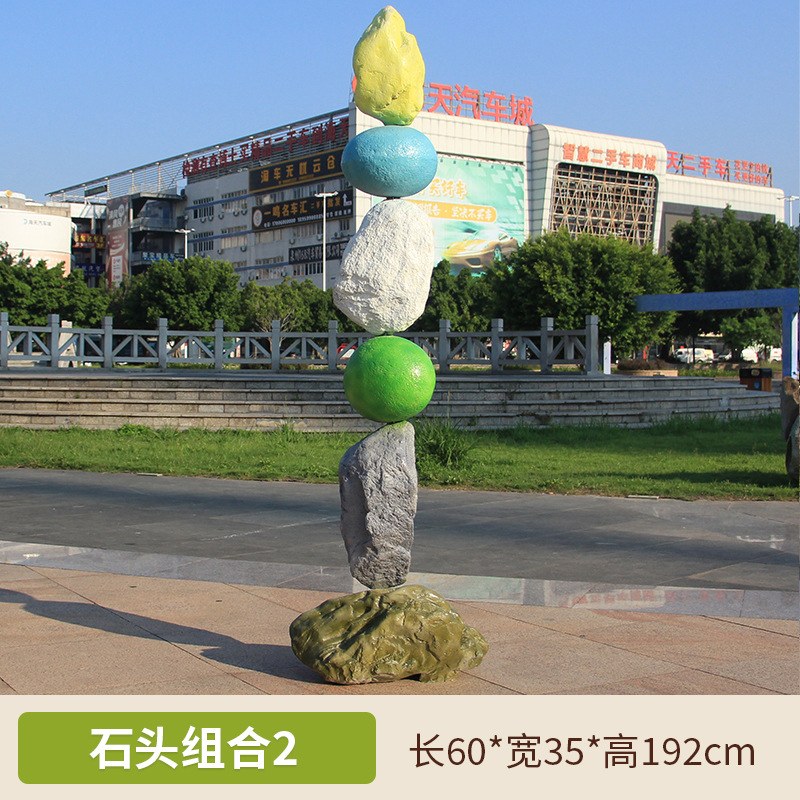 Mesa de piedra simulada escultura de piedra escultura de paisaje al aire libre gran hueco FRP paisaje de piedra decoración de jardín