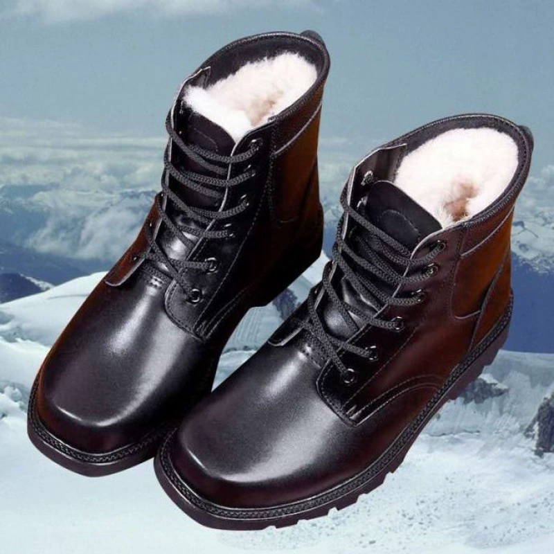 Men's high shoes for leather shoes, non-slip keep warm footwear, boots