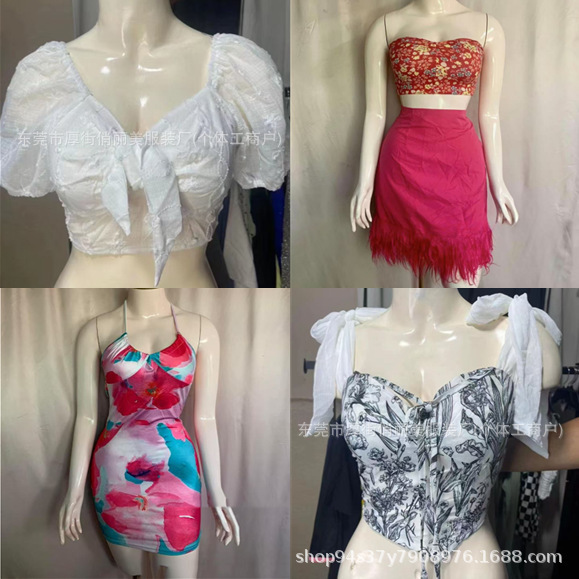 Shein miscelánea suministro transfronterizo de ropa de mujer chaqueta, pantalones de falda de chica, sexy, vestido de cinturón