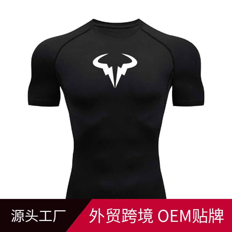 Aliexpress Cross-Border Sports Quick-Drying Fitness T-Shirt Men's Compression Gym Sports Tights Elastic Sportswear Aliexpress Cross-Border Sports Quick-Drying Fitness T-Shirt Men's Compression Gym Sports Tights Elastic Sportswear