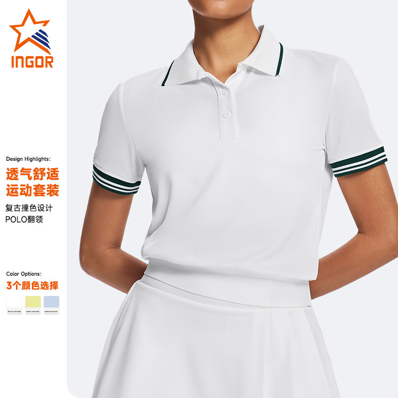Loose-Fitting Tennis Top Slimming Polo Sports Shirt Golf Badminton Breathable Yoga Fitness Wear Women's Tennis