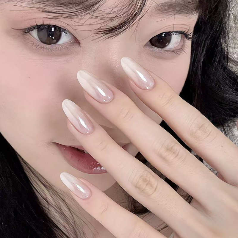 First Love, White Moonlight! Purely Handmade Wearable Nails, High-End Ins-Style, Same Style as Hailey, Gentle and Dazzling, Enhances Complexion, Nail Art First Love, White Moonlight! Purely Handmade Wearable Nails, High-End Ins-Style, Same Style as Hailey, Gentle and Dazzling, Enhances Complexion, Nail Art