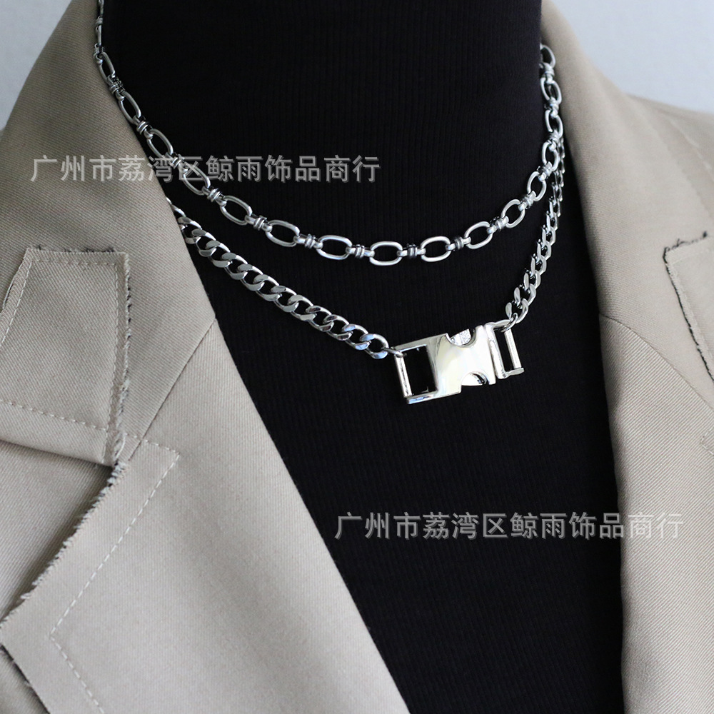 Korea Simple Function Chain Chain Choker Necklace Short Chain Necklace Titanium Steel display picture 9