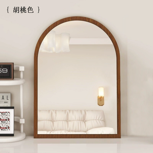 [Walnut color] Retro arched mirror 35*55cm (small size)