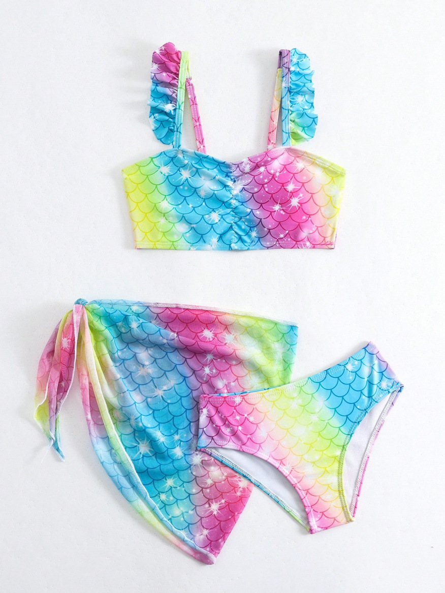 Mädchen Meerjungfrau Bikini Set Mit Trägern Für Den Sommer_voghion.com