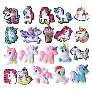 Factory wholesale Unicorn Cave shoes PVC soft shoe flower shoe decoration removable garden shoe flower buckle