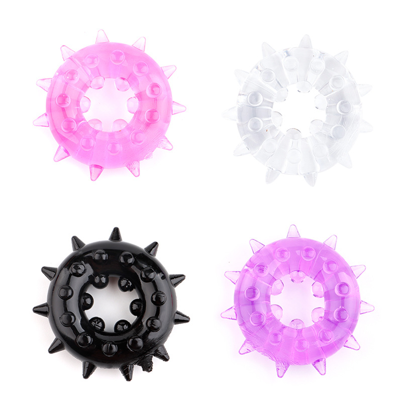 Spiked Snowflake Wearable Penis Ring, Textured TPE Cock Ring for Men — detail image 1