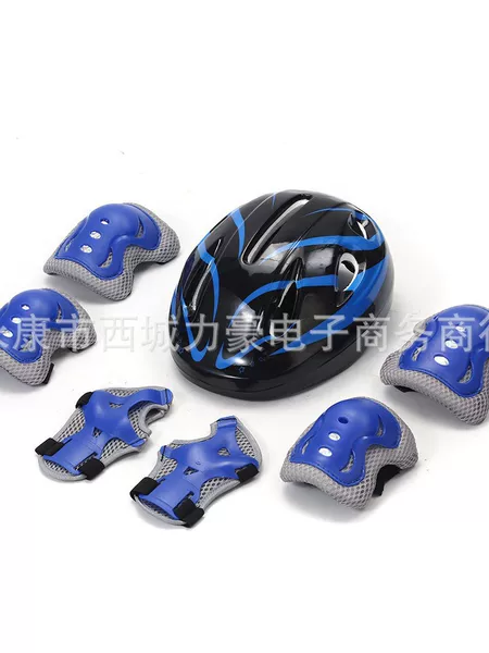 Wholesale Kidsren's Protective Gear Helmet Set Roller Skates Gift Knee Pads 7-Piece Skateboard Protective Gear Set