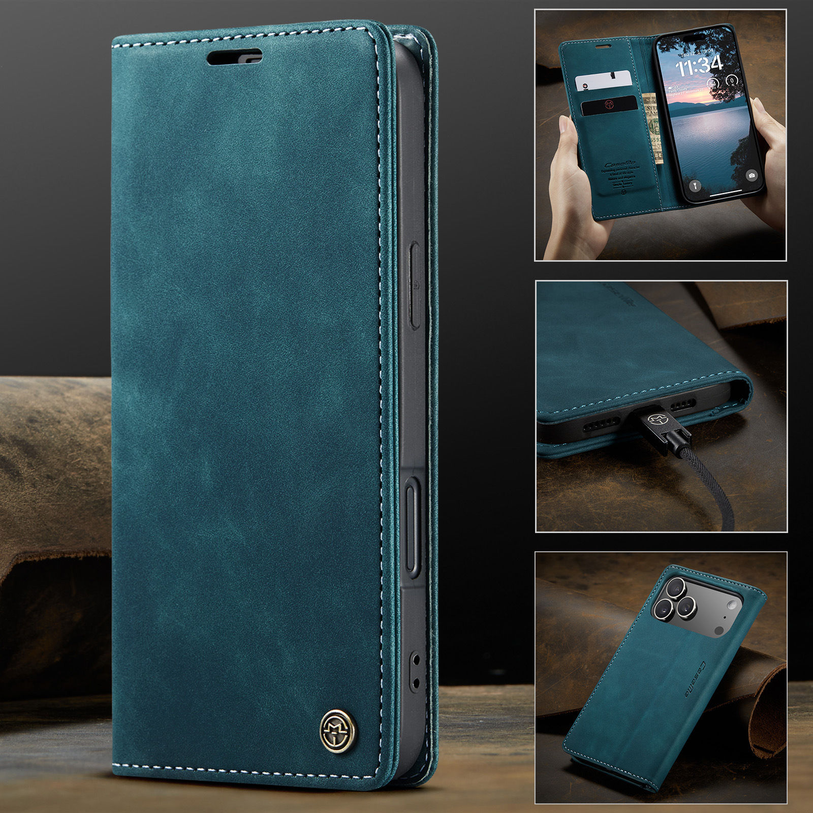 Suitable for Iphone17Promax Mobile Phone Case Apple 16Pro Flip Leather Case 15/14Plus Business 13/12