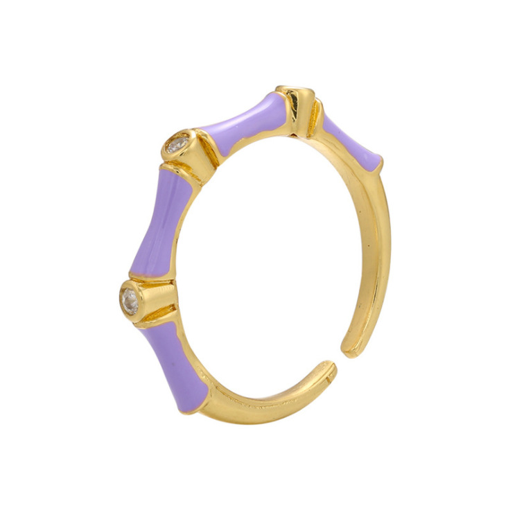 Birthday Occasion Women's Korean-style Fashionable Drip Ring, Adjustable Round Diamond-embedded Cross-border Diy Ornament Accessories