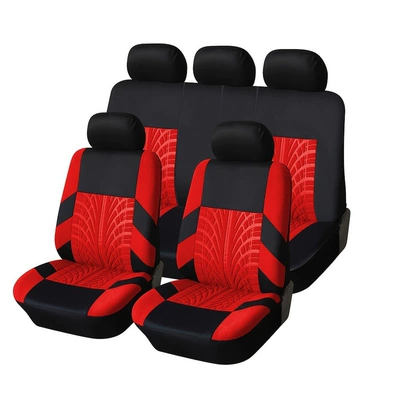 Universal seat cover, Seat Cover with Pressed Pattern - red-2-piece-set-front-single-seat