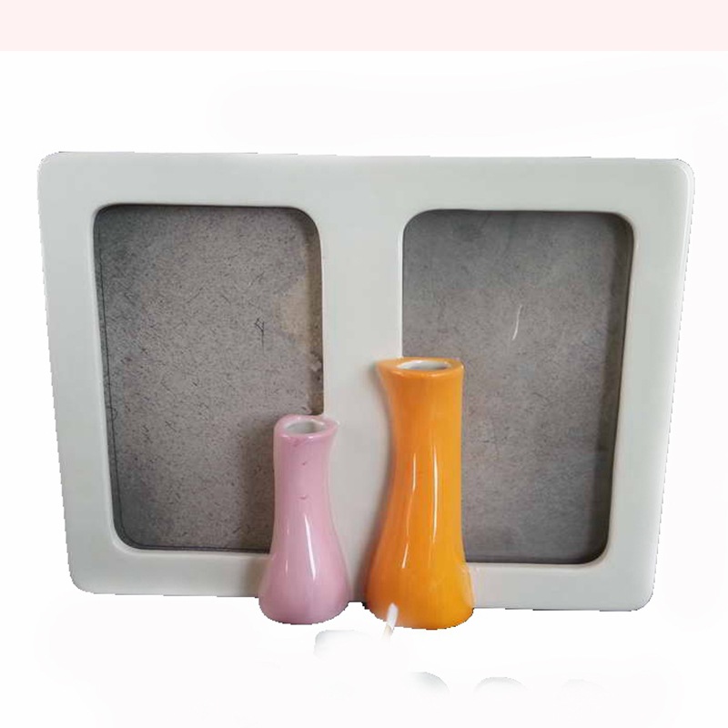 Artesanías decoración simple erizo en blanco marco de fotos gatito de cerámica auto-pintado juguete infantil exquisito marco de fotos de mascotas de Europa y América